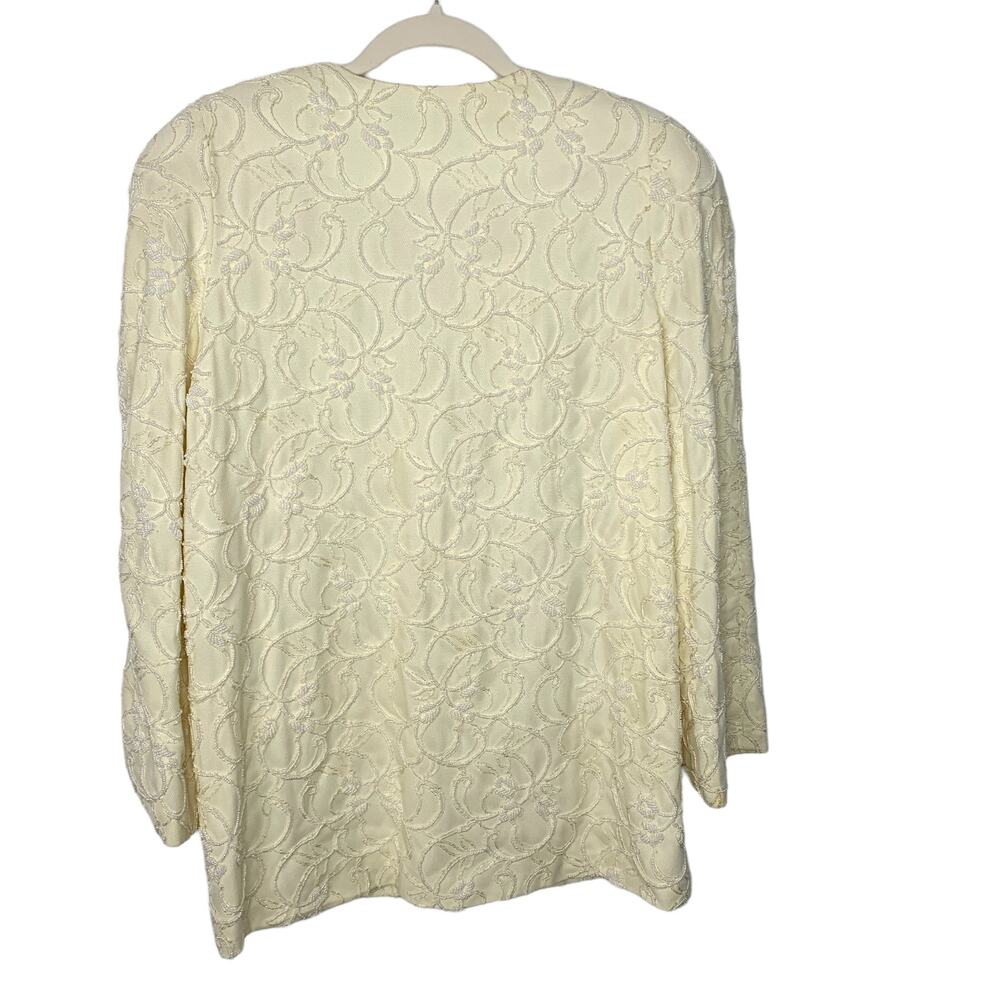 Vintage Marie St. Claire Beaded Jacket Blazer Cream Size 12 - Picture 2 of 6